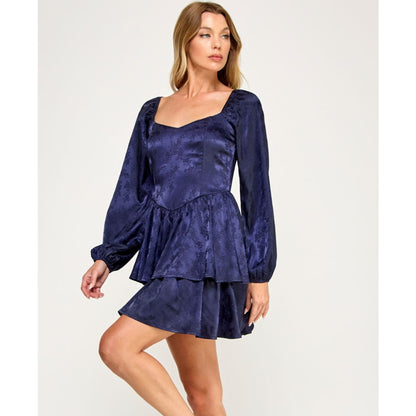 Trixxi Juniors' Long Sleeve Double-Tiered Dress