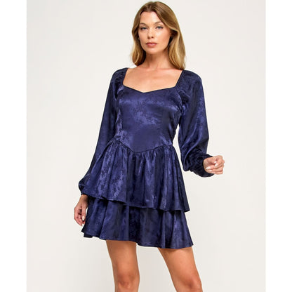 Trixxi Juniors' Long Sleeve Double-Tiered Dress
