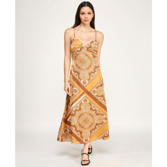 Row A Juniors' Sleeveless V-Neck Midi Dress