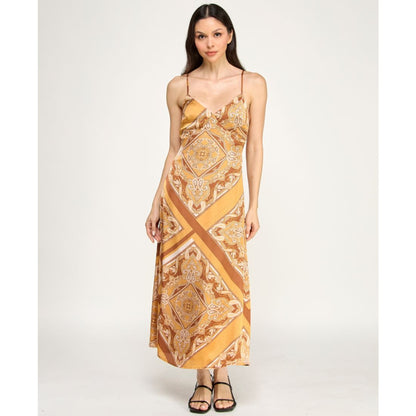Row A Juniors' Sleeveless V-Neck Midi Dress