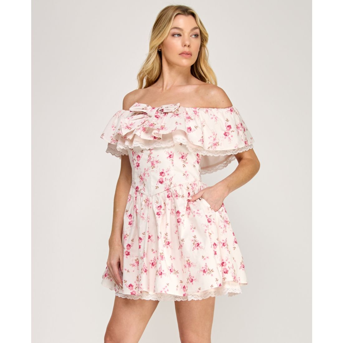 Row A Women's Off-The-Shoulder Mini Dress