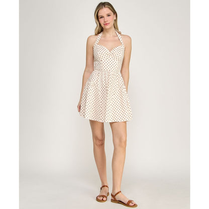 Row A Women's Halter Neck Twist Front Mini Dress