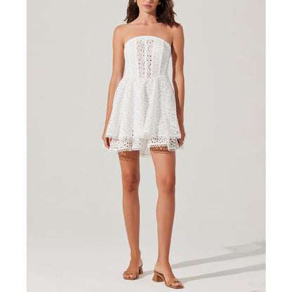 Astr the Label Women's Deasia Strapless Eyelet Dress