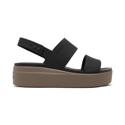 Crocs Women's Brooklyn Low Wedge Sandals from Finish Line - Black, Mushroom