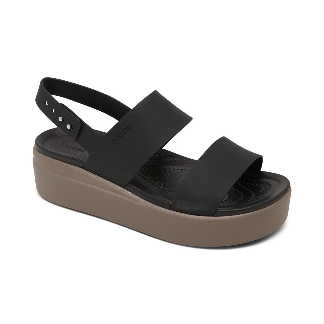 Crocs Women's Brooklyn Low Wedge Sandals from Finish Line - Black, Mushroom