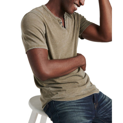 Lucky Brand Men's Venice Burnout Notch Short Sleeves T-shirt