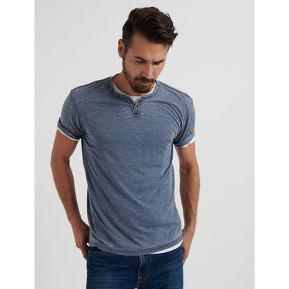 Lucky Brand Men's Venice Burnout Notch Short Sleeves T-shirt
