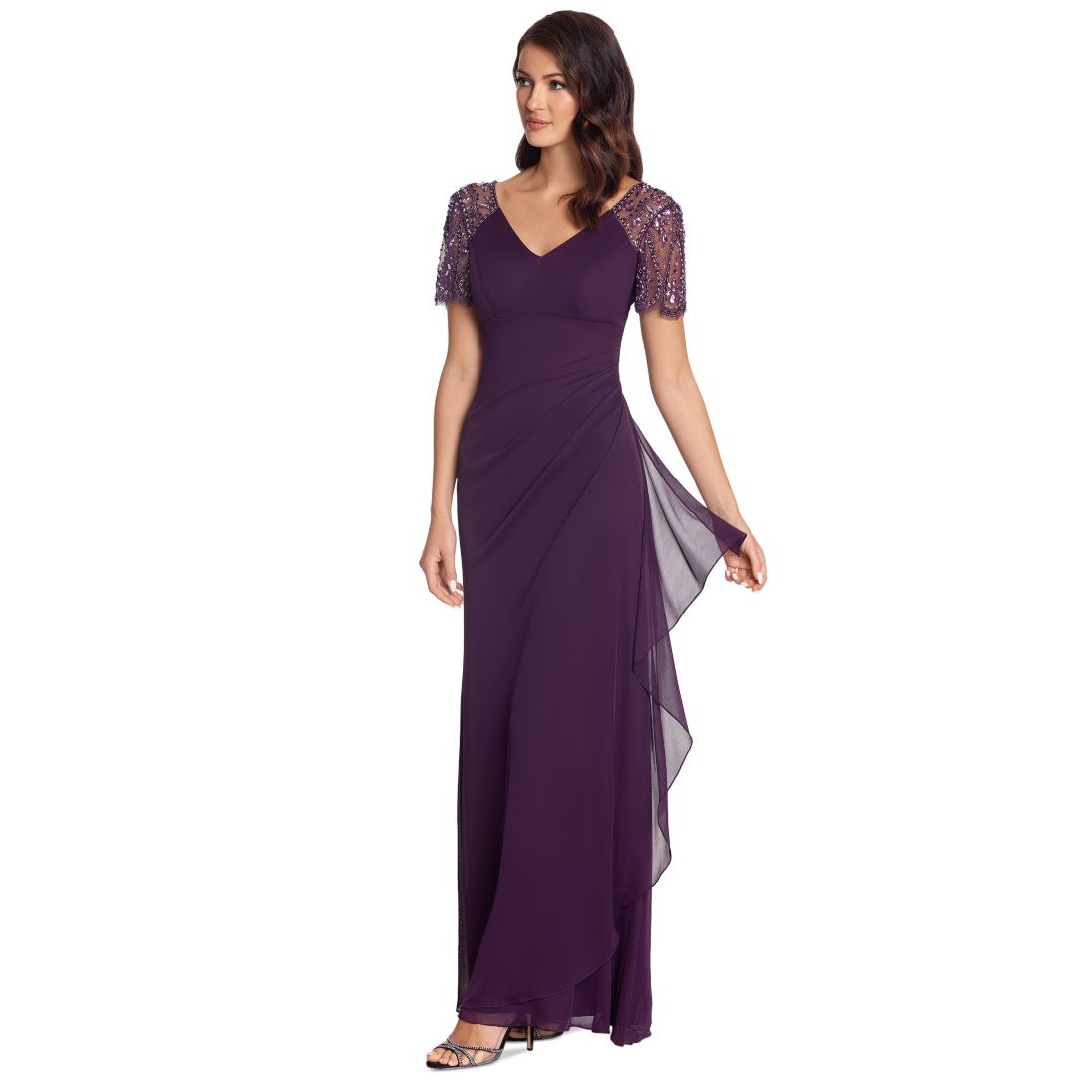 Xscape Petite Embellished Chiffon Gown