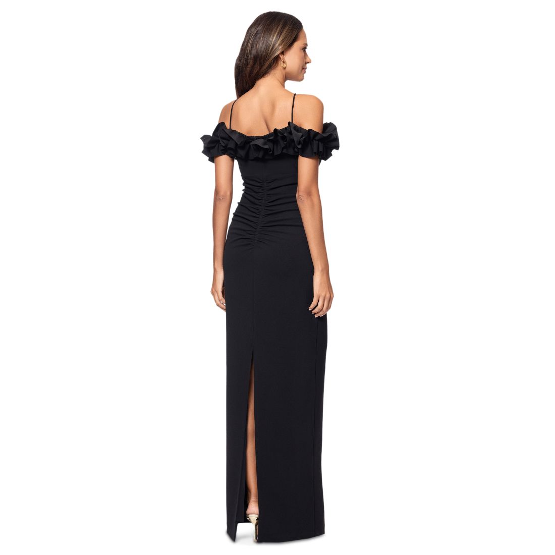Xscape Women's Halter-Strap Ruffled Gown