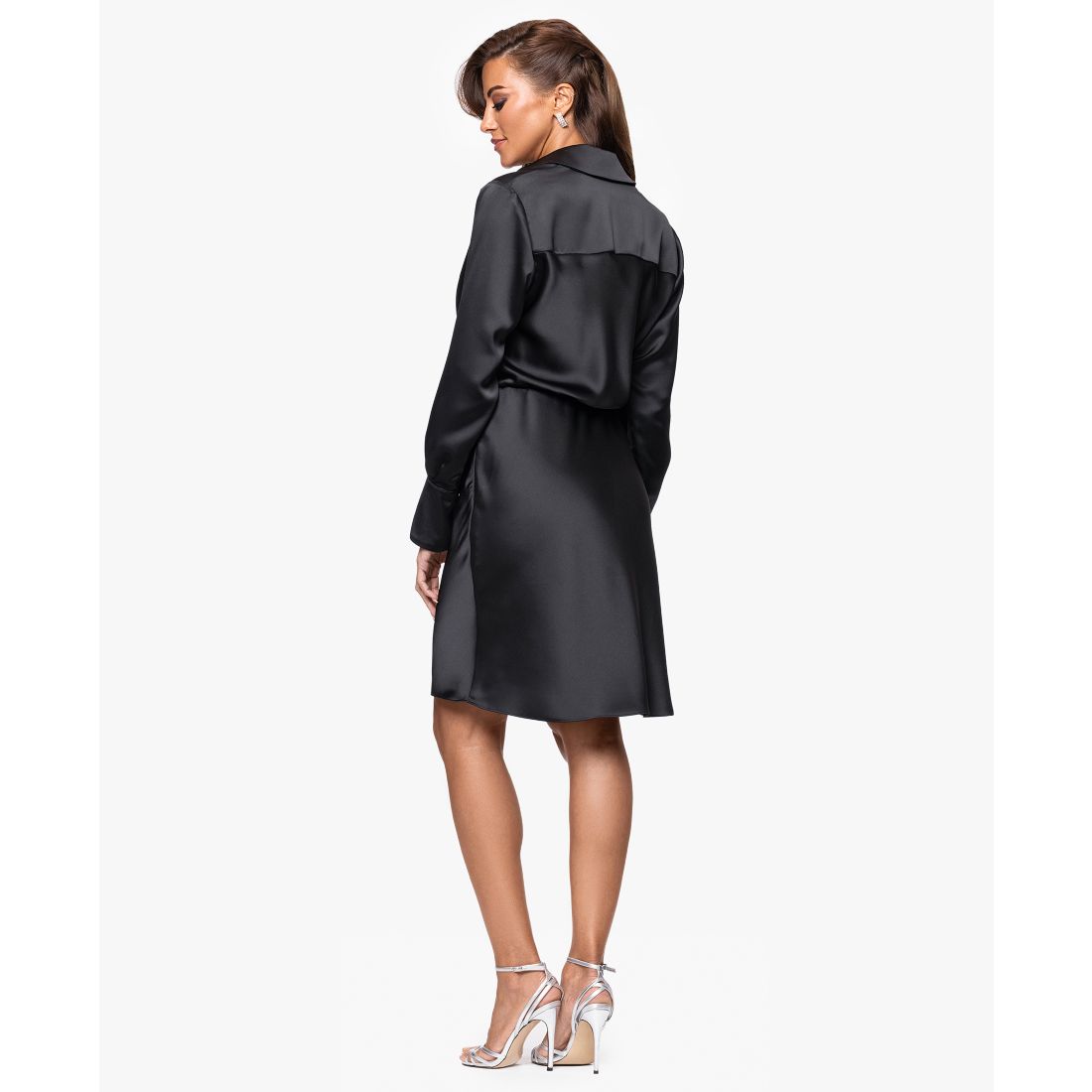 Xscape Women's Long Sleeve Midi Dress
