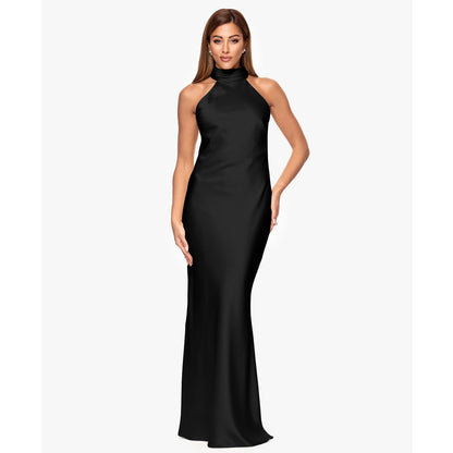 Xscape Women's Tie Neck Long Dress