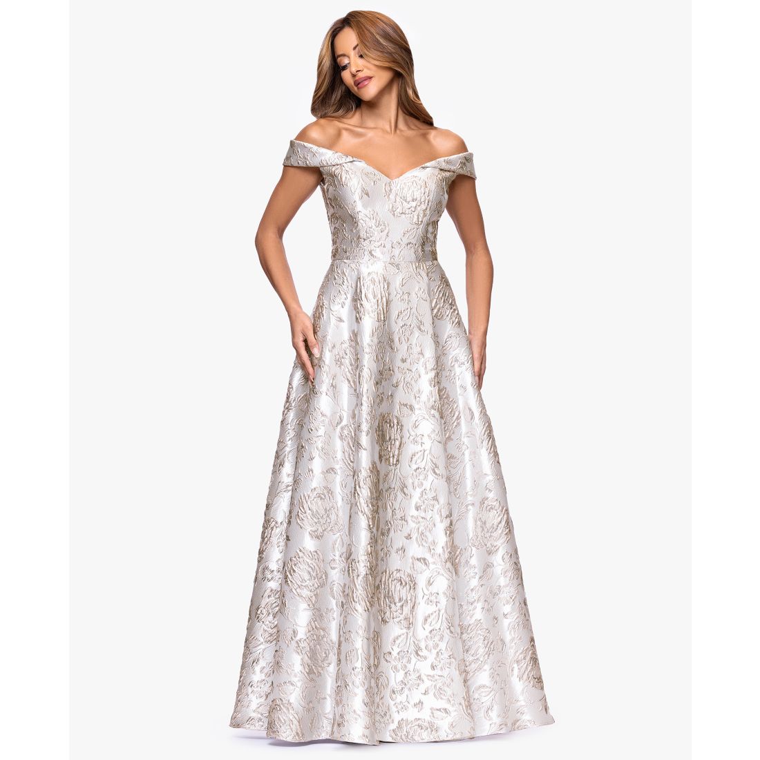 Xscape Women's Off-The-Shoulder Long Ball Gown