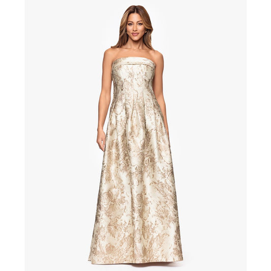 Xscape Women's Brocade Strapless Ball Gown