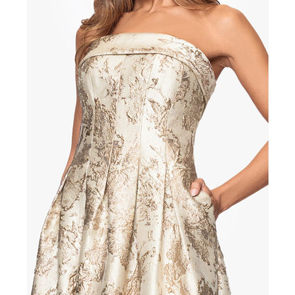 Xscape Women's Brocade Strapless Ball Gown