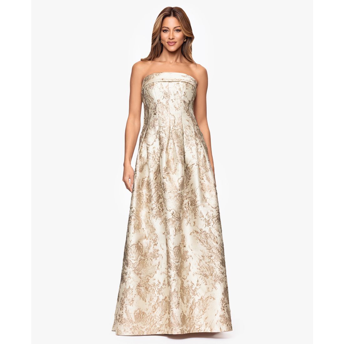 Xscape Women's Brocade Strapless Ball Gown