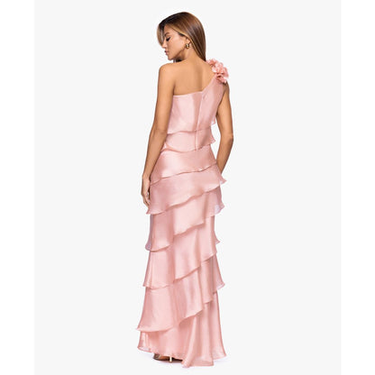 Xscape Women's Tiered Chiffon One-Shoulder Dress