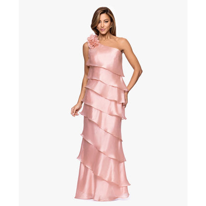 Xscape Women's Tiered Chiffon One-Shoulder Dress