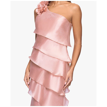 Xscape Women's Tiered Chiffon One-Shoulder Dress