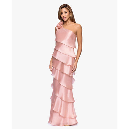 Xscape Women's Tiered Chiffon One-Shoulder Dress