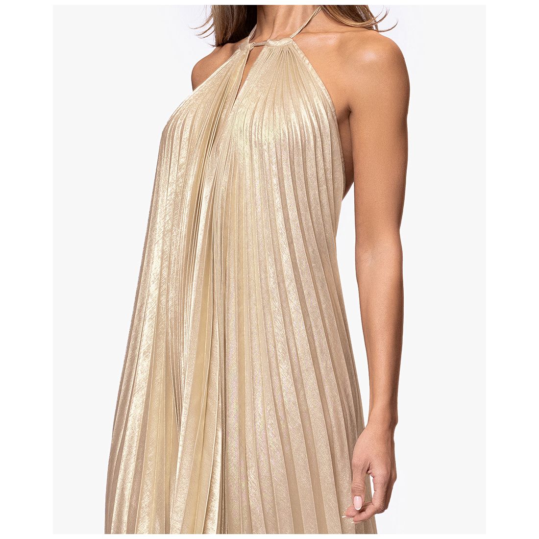 Xscape Women's Pleated Halter Neck Ball Gown