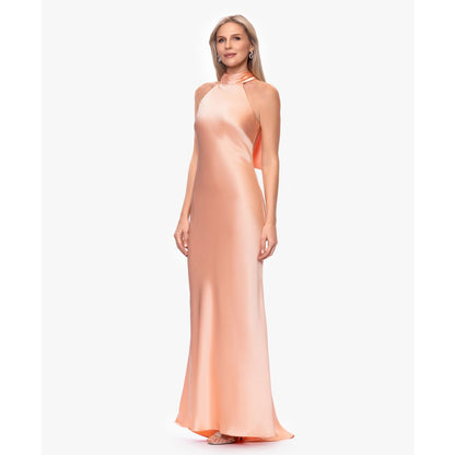 Xscape Women's Tie Neck Long Dress