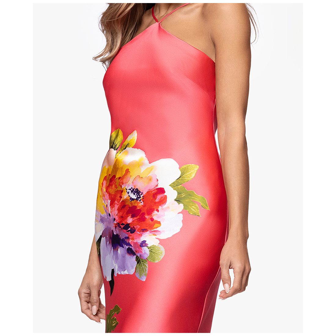 Xscape Women's Printed Halter Neck Maxi Dress