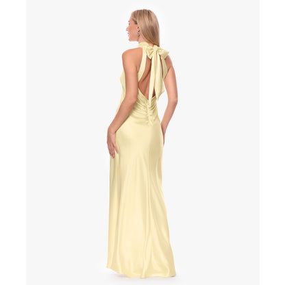 Xscape Women's Tie Neck Long Dress