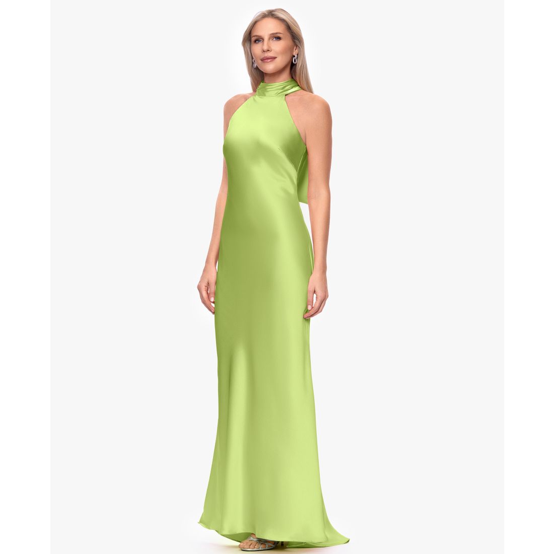 Xscape Women's Tie Neck Long Dress