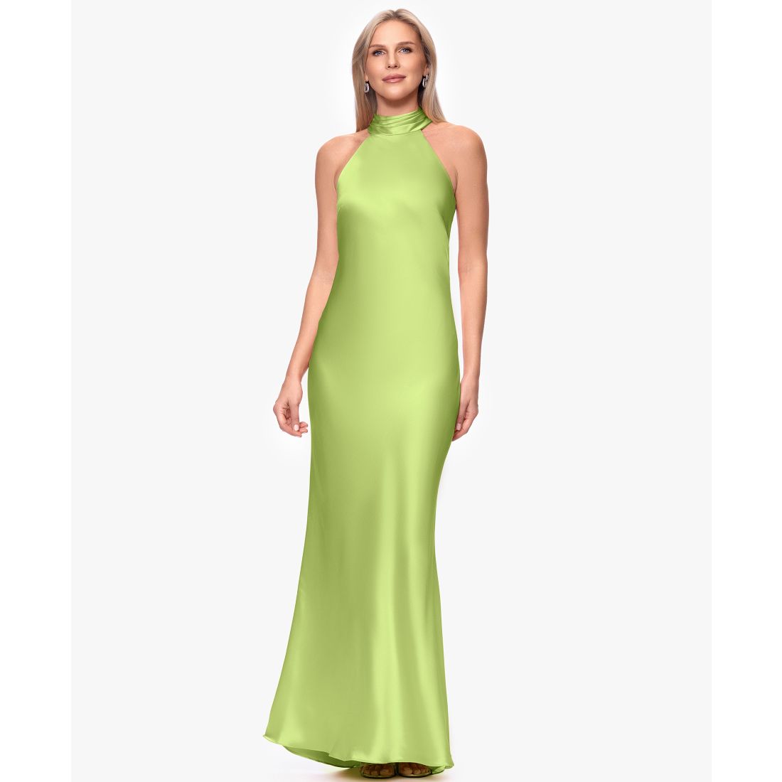 Xscape Women's Tie Neck Long Dress