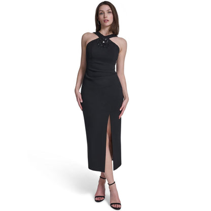 Eliza J Women's Slit Halter Neck Midi Dress
