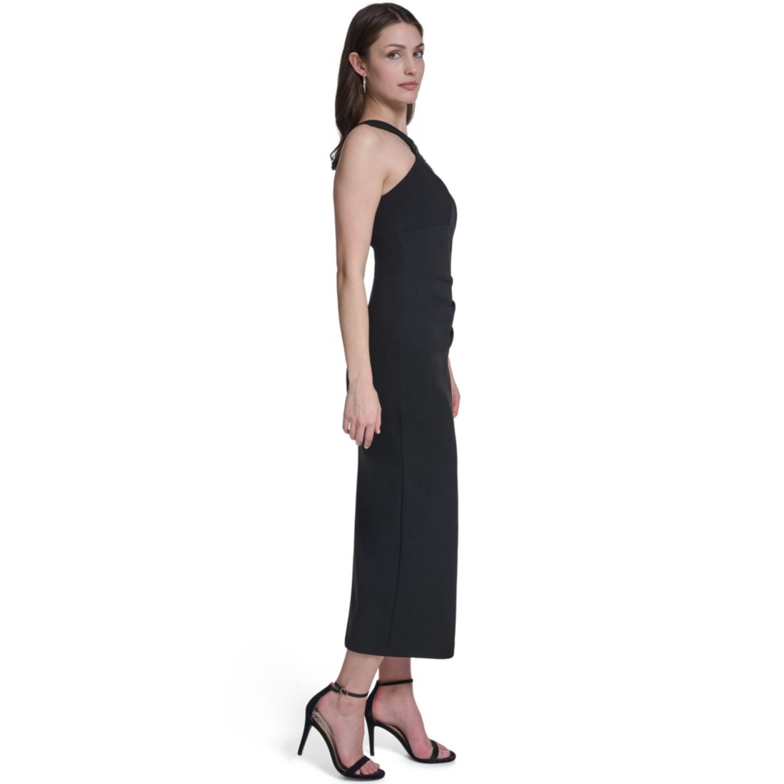 Eliza J Women's Slit Halter Neck Midi Dress