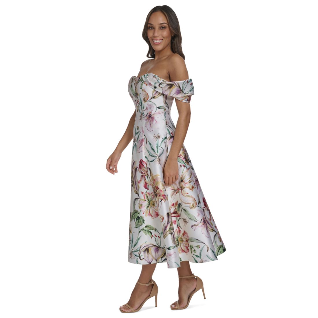 Eliza J Women's Off-The-Shoulder Flare Midi Dress