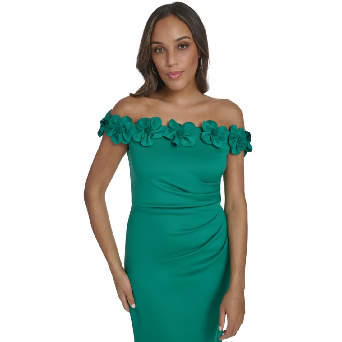 Eliza J Women's Off-The-Shoulder 3D Floral Midi Dress