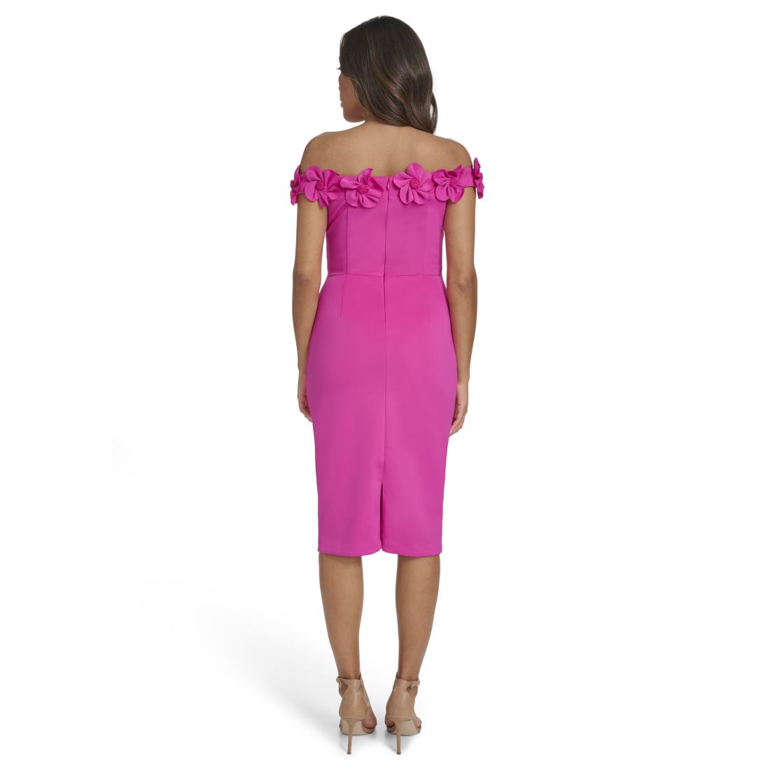 Eliza J Women's Off-The-Shoulder 3D Floral Midi Dress