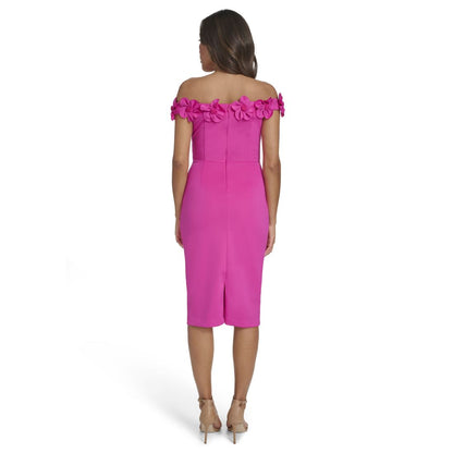 Eliza J Women's Off-The-Shoulder 3D Floral Midi Dress