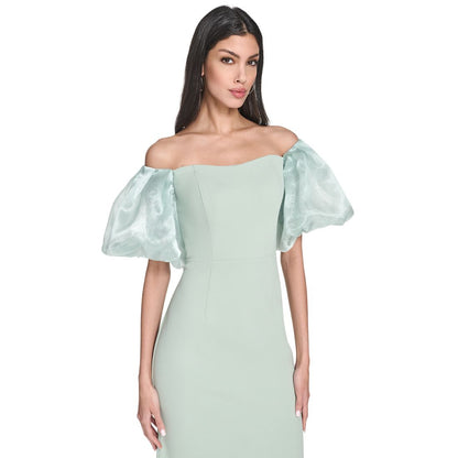 Eliza J Women's Off-The-Shoulder Organza Puff-Sleeve Gown