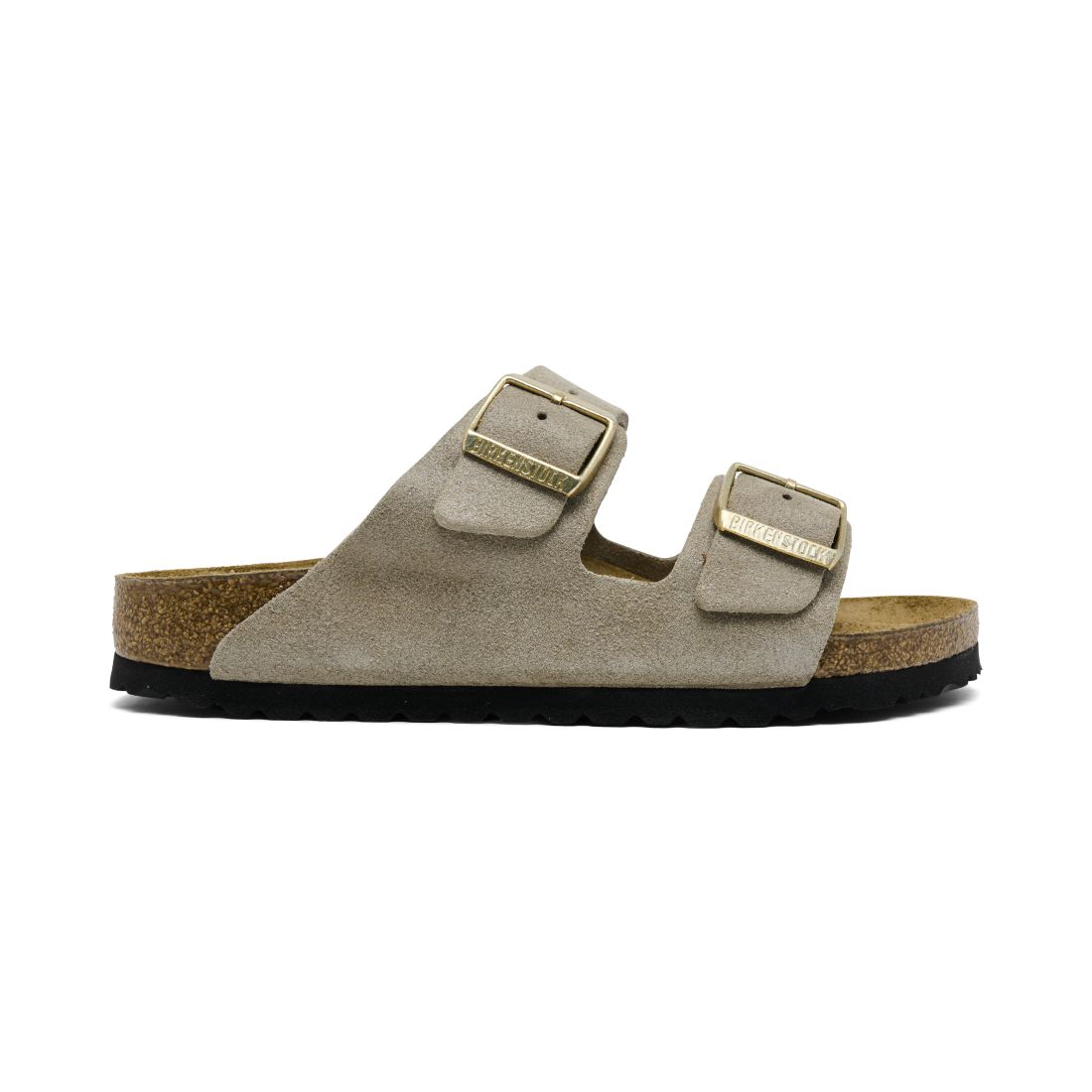 Birkenstock Women's Arizona Soft Footbed Suede Leather Sandals - Black, White