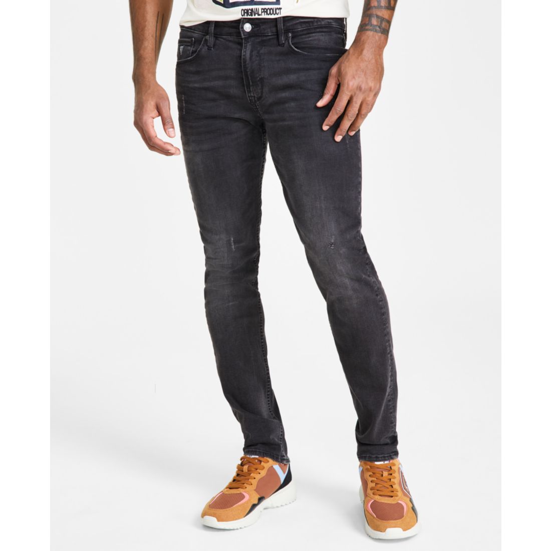 Guess Men's Distressed Slim Tapered Fit Jeans