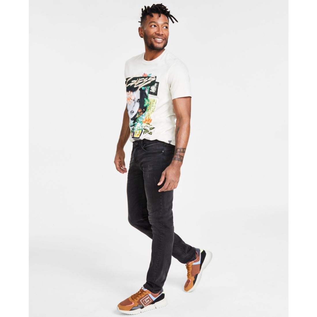 Guess Men's Distressed Slim Tapered Fit Jeans