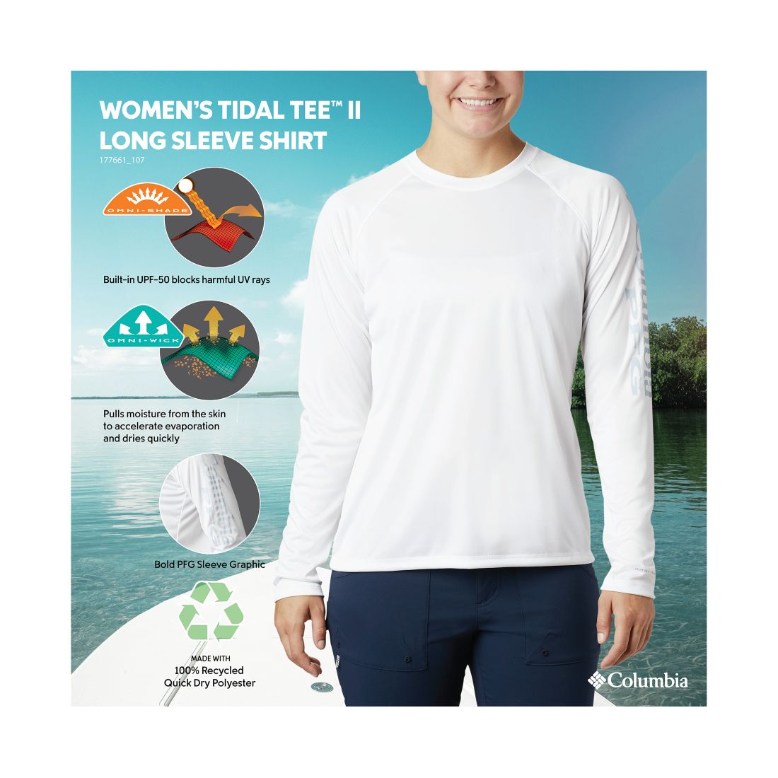 Columbia Women's Pfg Tidal Tee Ii Omni-Shade T-Shirt