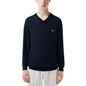 Lacoste Men's Regular-Fit Solid V-Neck Sweater
