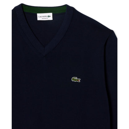 Lacoste Men's Regular-Fit Solid V-Neck Sweater