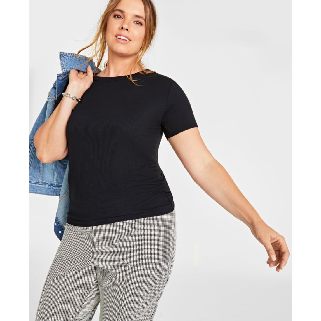 On 34th Women's Ribbed T-Shirt, Created for Macy's