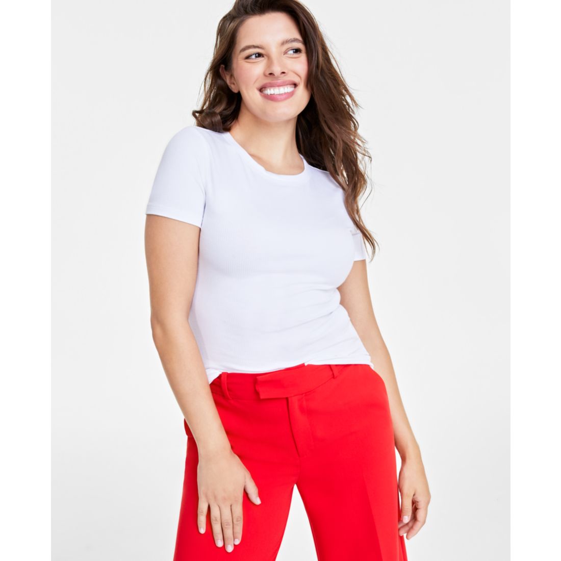 On 34th Women's Ribbed T-Shirt, Created for Macy's