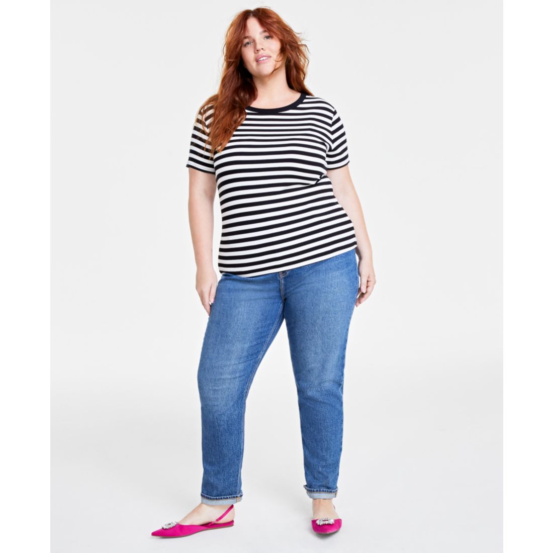 On 34th Women's Ribbed T-Shirt, Created for Macy's