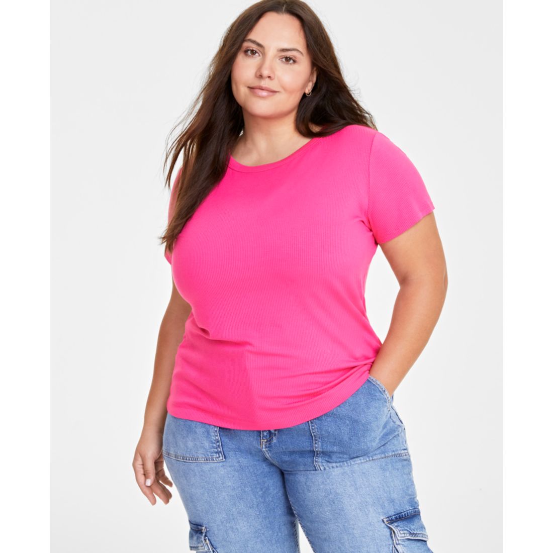 On 34th Women's Ribbed T-Shirt, Created for Macy's