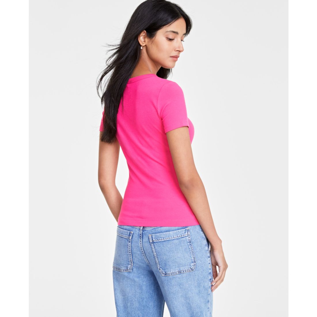 On 34th Women's Ribbed T-Shirt, Created for Macy's