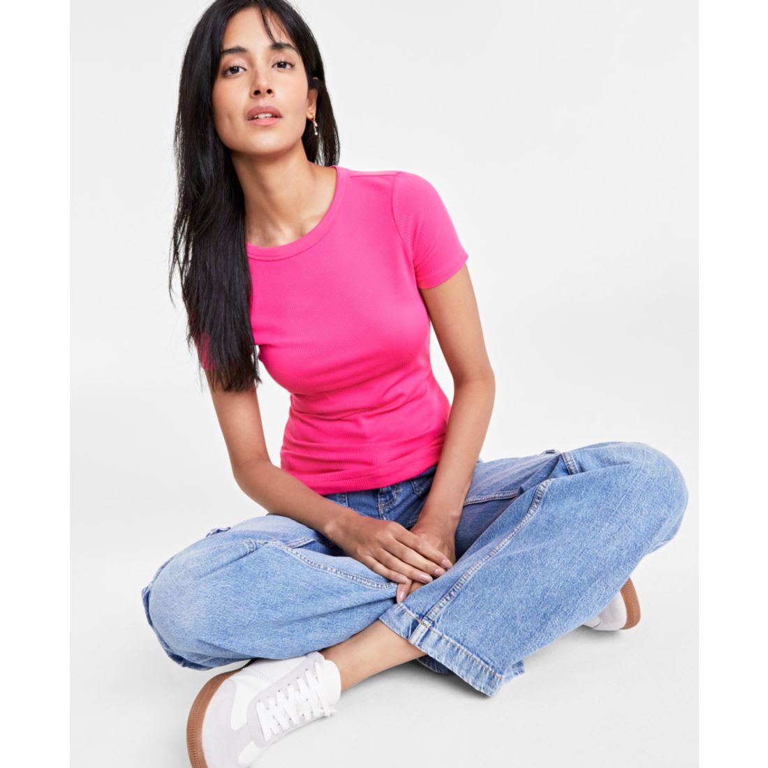 On 34th Women's Ribbed T-Shirt, Created for Macy's