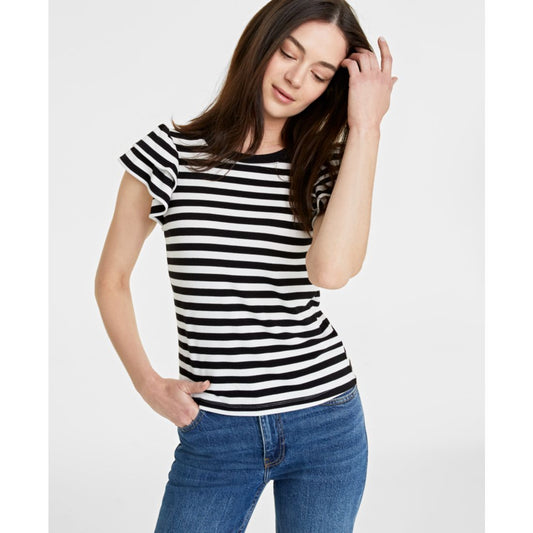 On 34th Women's Flutter-Sleeve Ribbed Top, Created for Macy's