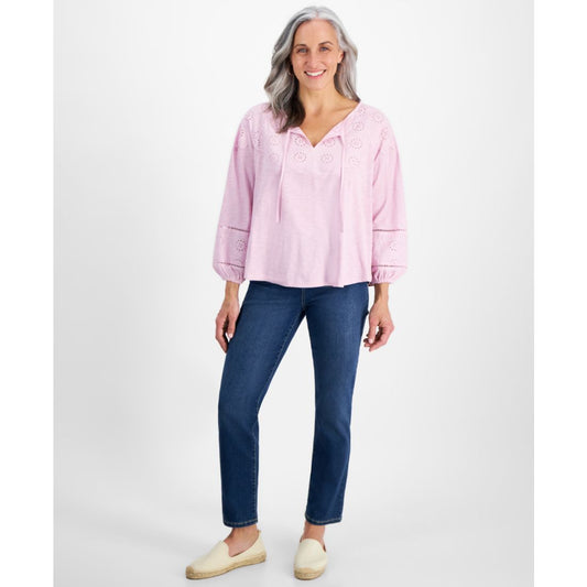 Style & Co Petite High-Rise Natural Straight-Leg Jeans, Petite & Petite Short, Created for Macy's